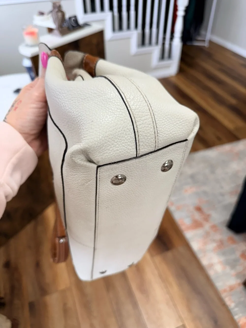 SOLD
Coach Penelope Pebbled Leather Tote | Cream & Saddle | EUC - Picture 5 of 12